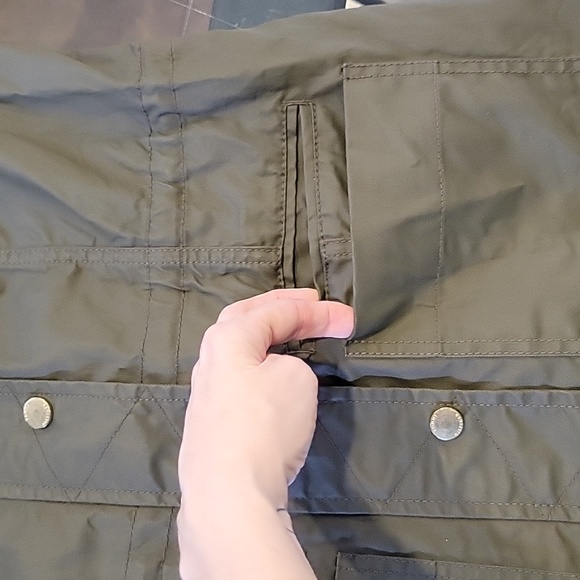 TOMMY HILFIGER spring fall coat, detachable hood, rain wind, green, small - Picture 7 of 16